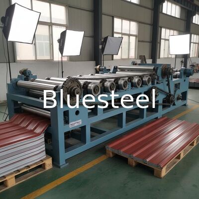 Maschine zur Rollenformung von Stahlfliesen mit einer 1-Zoll-Übertragungskette und einem 75 mm-Rollendurchmesser für die Herstellung von Dachplatten